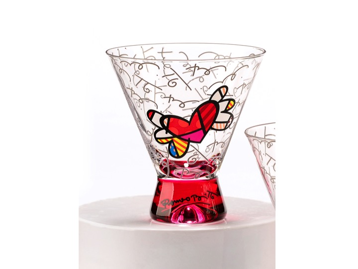 Britto Short Martini Glass Set (4 Assorted Colors: Blue, Yellow, Pink,  Green) - Artreco