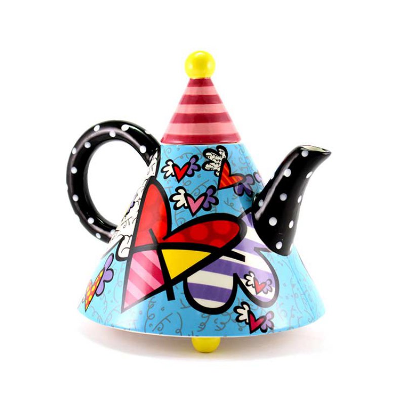 Britto Large Teapot: Cheek to Cheek - Artreco