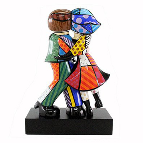 Romero Britto Goebel Cheek To Cheek Porcelain Figurine Back