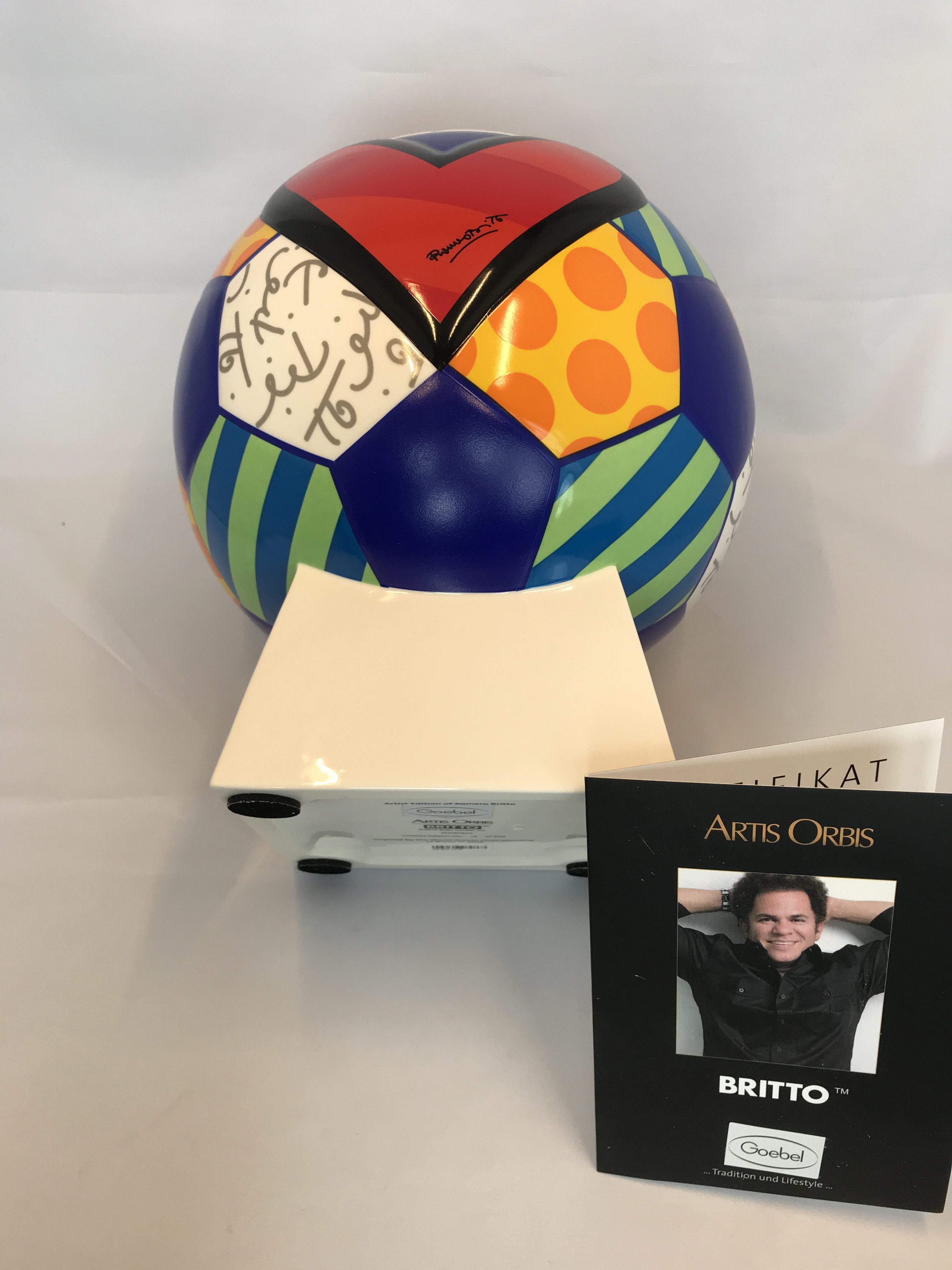 Britto Soccer Ball Adorned with Genuine Austrian Crystals