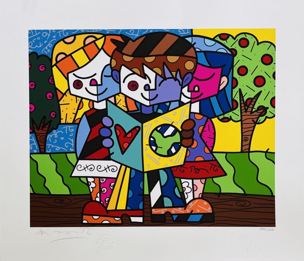 Romero Britto "Celebrate Literacy" Lithograph Artreco